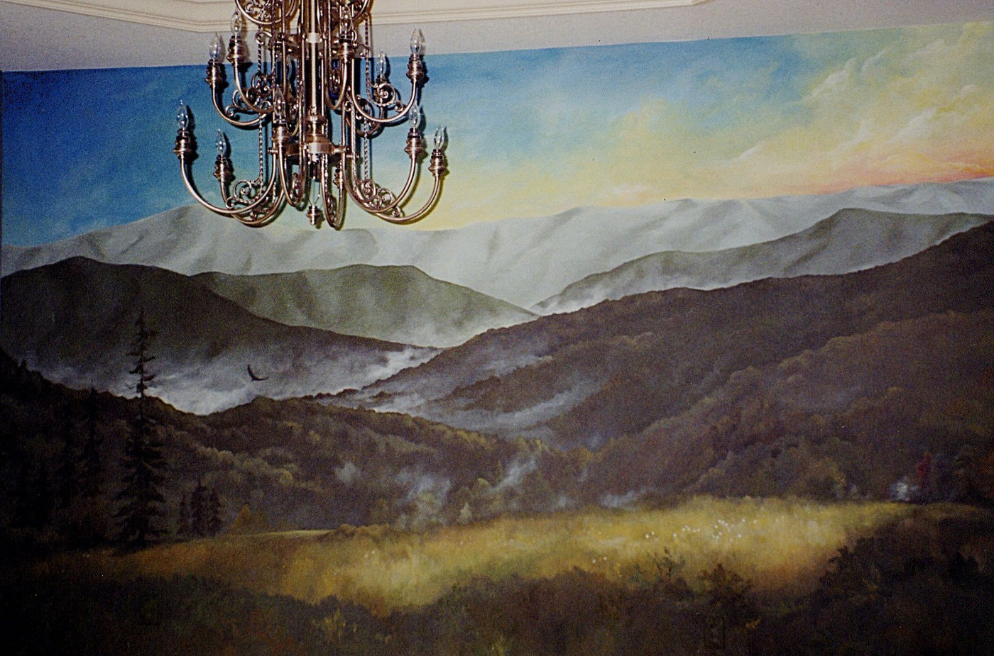 Smoky Mountains landscape mural